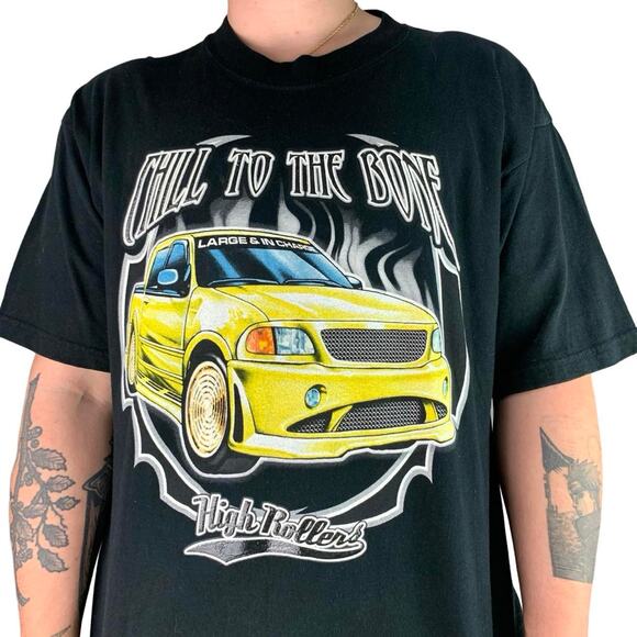 Vintage 90s Hi Rollers Car Graphic T-shirt - Picture 1 of 4